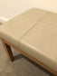 Lt Grey/Beige Leather Padded Bench Florence Knoll Mid Century HR177-44