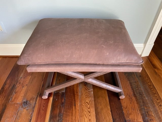 Suede Pillow Top Nail Head Trim Rose X Bench ST100-123