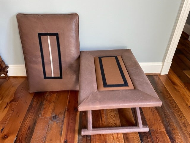 Suede Pillow Top Nail Head Trim Rose X Bench ST100-123