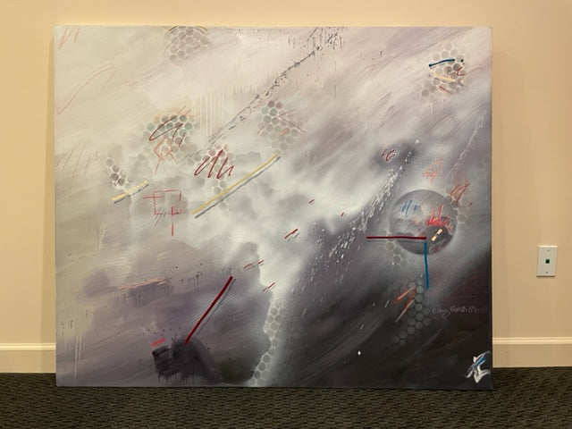 Doug Eisman 1985 Space Abstract Painting MA133-54