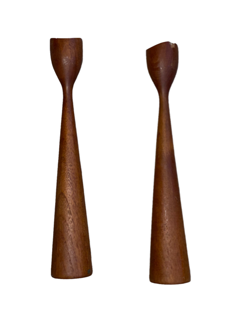 Pair of Danish Modern Teak Candlesticks SK92a-30