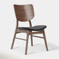 Hoft Home Set of 2 Anders Dining Chairs - Black Leather & Walnut FFE-1537
