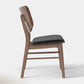 Hoft Home Set of 2 Anders Dining Chairs - Black Leather & Walnut FFE-1537