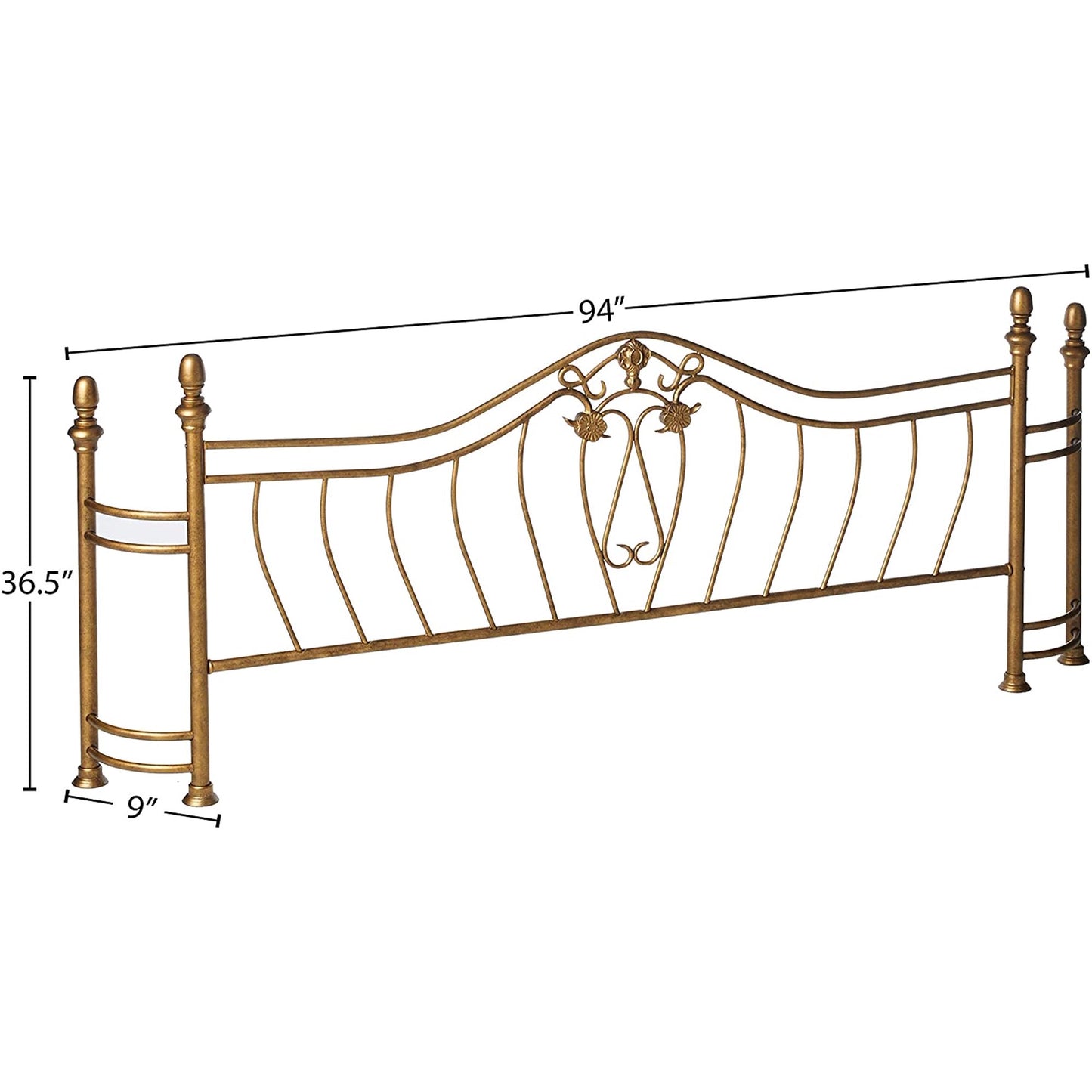 Sydney Eastern King Bed Headboard & Footboard Antique Brushed Gold FFE258-85