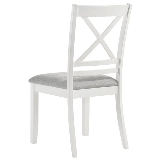 Hollis Cross Back Wood Dining Side Chair White FFE258-49