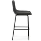 Jolie 28" Bar Stools (2) in Distressed Charcoal Grey Vegan Faux Leather FFW-901