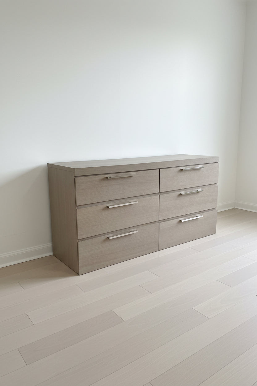 Universal Furniture Smartstuff Modern Classic Grey 6 Drawer Wood Dresser MB1-58