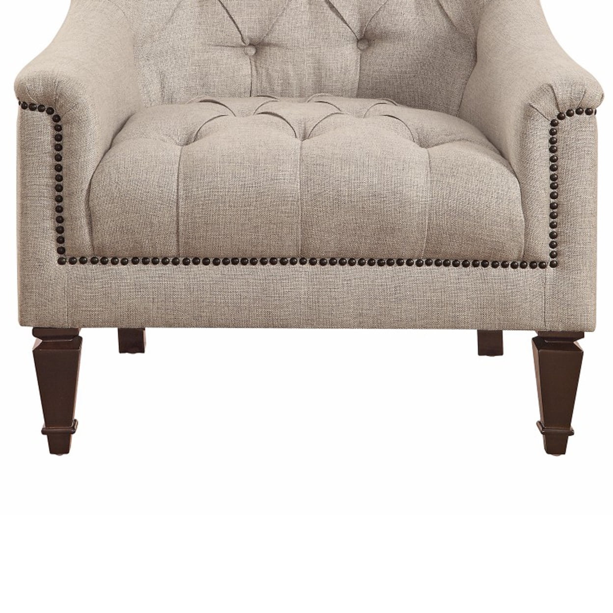 Coaster Avonlea Transitional Fabric Sloped Arm Tufted Upholstered Accent Chair Gray FFE258-63