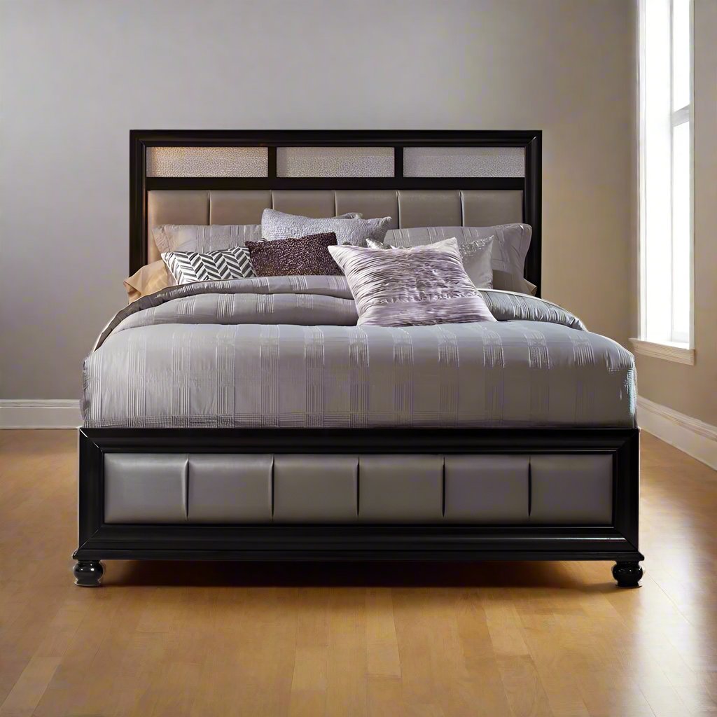 Coaster Barzini Wood Eastern King Panel Bed Black & Gray FFE258-81