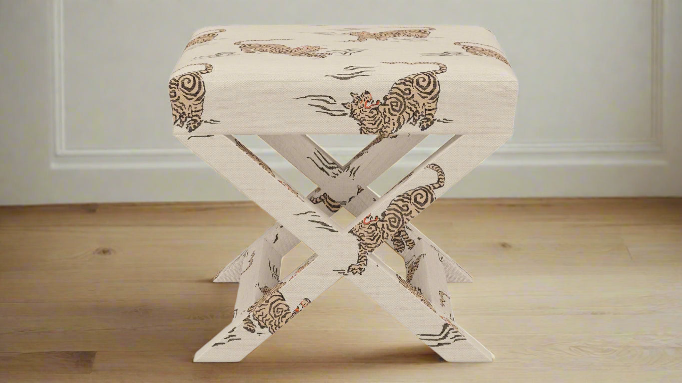 The Inside X Bench | Canvas Tigresse Upholstery Animal Print FFE258-420