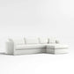Crate and Barrel Willow II 2-Piece Slipcovered Bench Sectional Sofa w Chaise Lounge FFE-1575