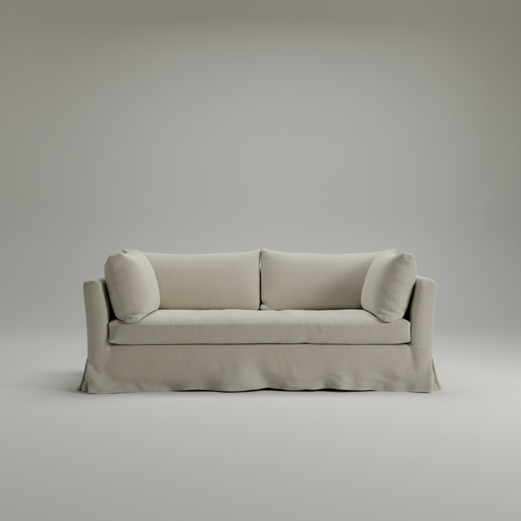 Cisco Home 84" Seda Slipcovered Sofa Couch Linen Brevard Flax EJ276-1