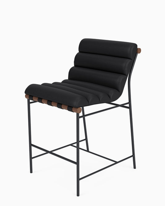 Denver Modern Vail Counter Stool Charcoal Boucle/Walnut FFE258-573