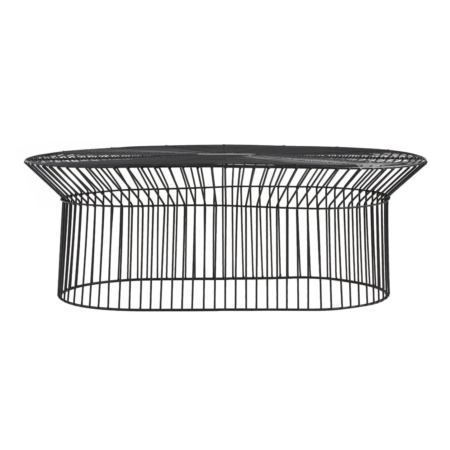 Oval Black Metal Wire Indoor Outdoor Coffee Table JG264-2