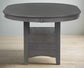 Lavon Medium Gray Round Pedestal Dining Table w Storage FFE258-48