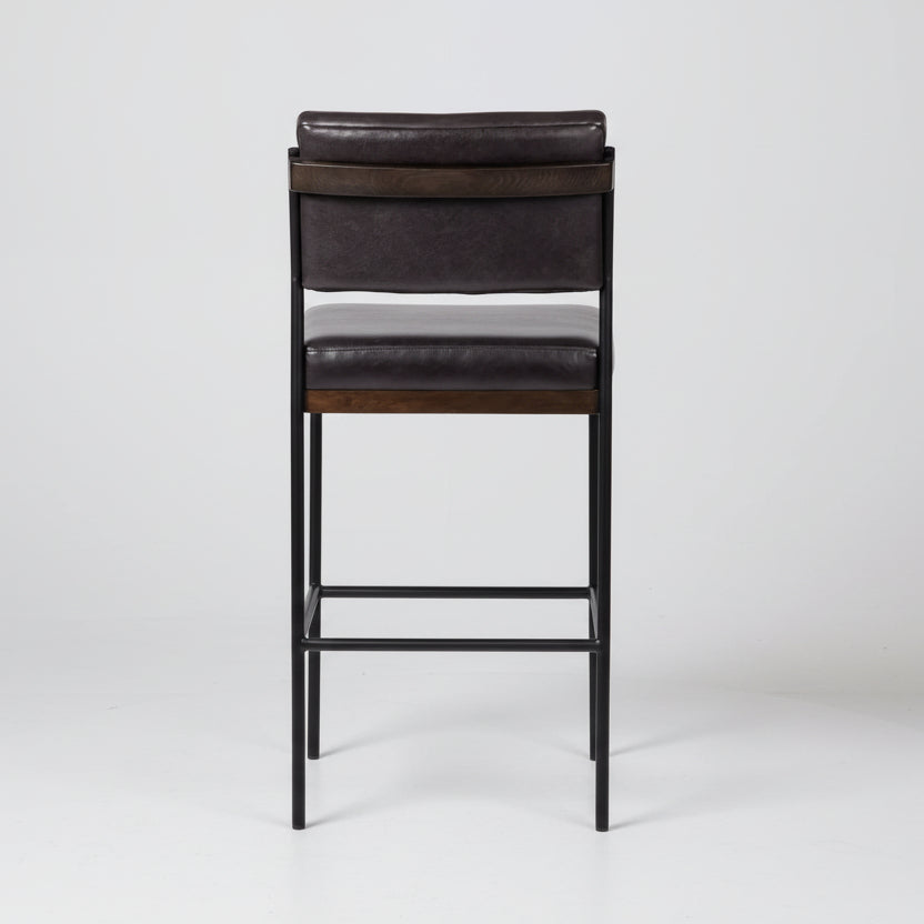 Benton Leather Sonoma Black Counter Stool by Four Hands FFW-1116