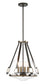 Minka Lavery Eden Valley 5 Light 22" Wide Pendant with Clear Glass Smoked Iron / Aged Gold Lifestyle Damp Location Pendant with Canopy Semi-flush Minka Lavery Eden Valley 5 Light Pendant Chandelier Light Fixture FFE-1406