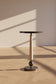 AH Valari Marble Top Tapered Ivory Leather Column Drink Table FFW-1434