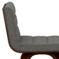 Roland Modern 24" Swivel Counter MCM Stool Grey Linen Look Fabric FFW-700