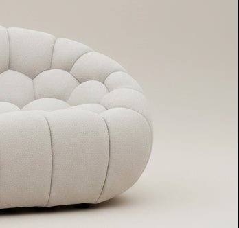 Casa Divani  Yolonda Modern Curved Beige Fabric Sofa Couch FFW-1414