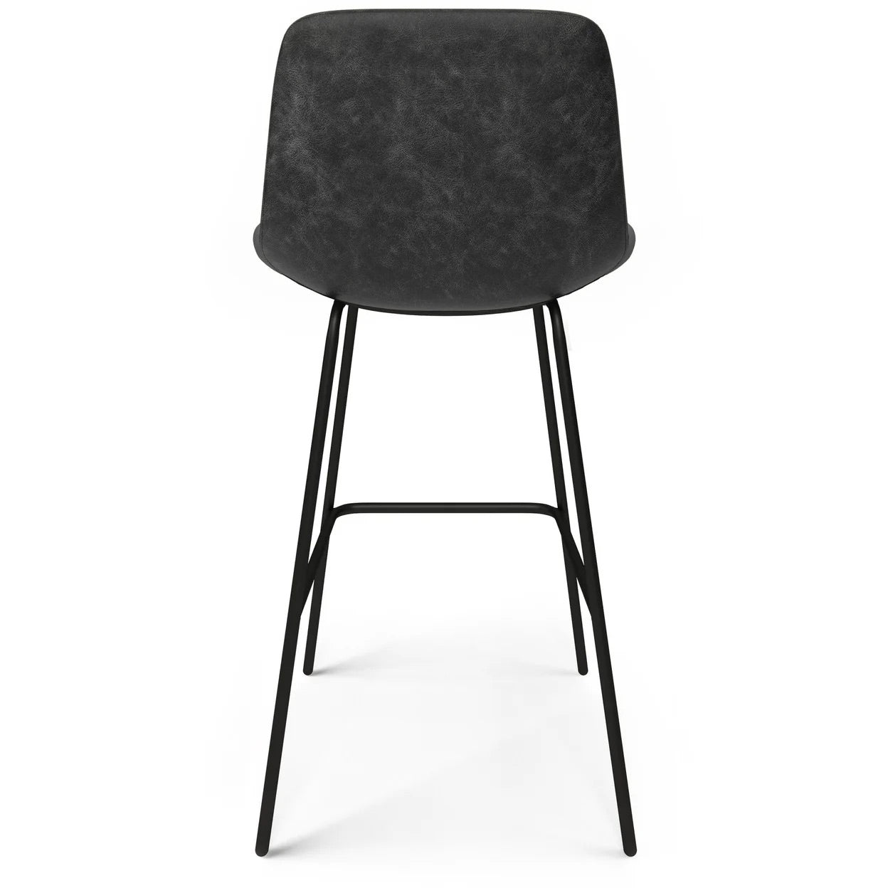 Jolie 28" Bar Stools (2) in Distressed Charcoal Grey Vegan Faux Leather FFW-901