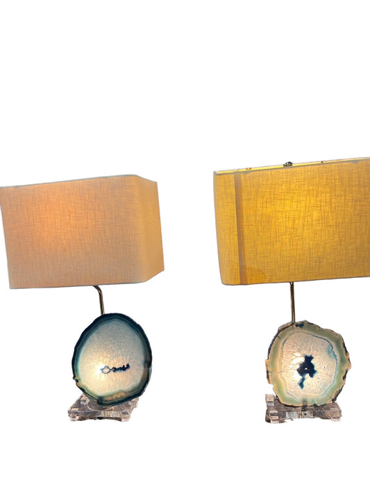 Pair of Geode Agate Table Lamps HR177-5