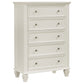 Coaster White Ambriana 5 - Drawer 35.85'' W Chest Dresser FFE-1222
