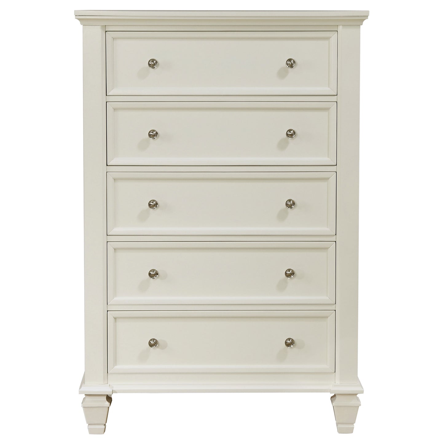 Coaster White Ambriana 5 - Drawer 35.85'' W Chest Dresser FFE-1222