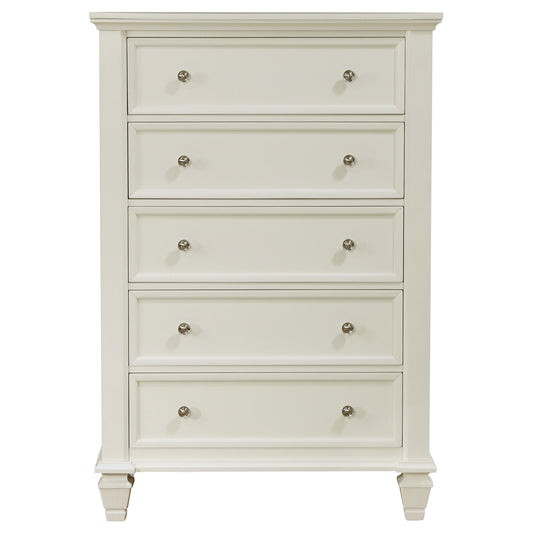 Coaster White Ambriana 5 - Drawer 35.85'' W Chest Dresser FFE-1222