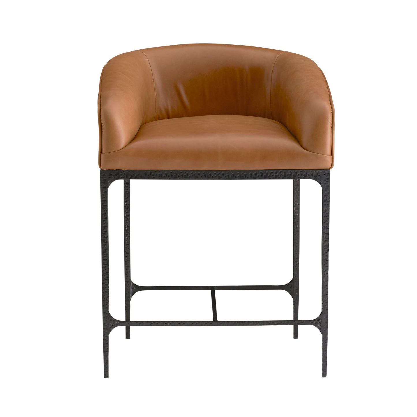 AH Home Osbourne Barrel Back Russet Brown Leather Counter Stool FFE-1532