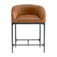 AH Home Osbourne Barrel Back Russet Brown Leather Counter Stool FFE-1532