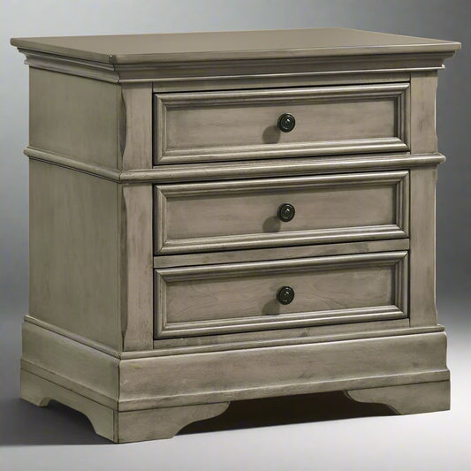 Coaster Manchester 3-Drawer Traditional Wood Nightstand in Gray FFE258-59