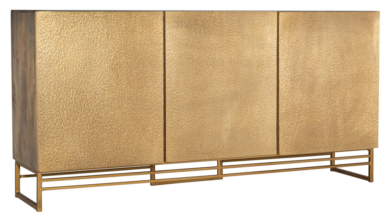 Hooker Brass Foil Gold 69" Entertainment Center 3 Door FFE-1219