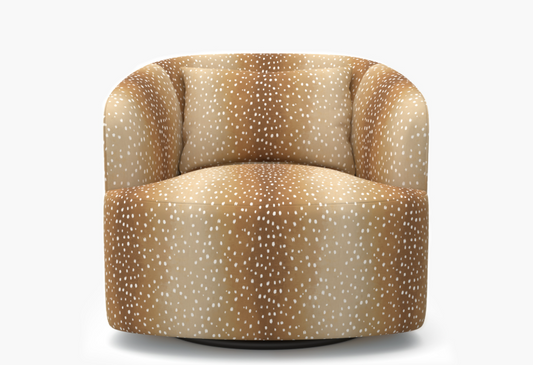 Pair (2) Havenly Deco Swivel Chairs in Faline Animal Print FFE-1582