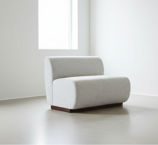 Bison Modern Banquette Sectional Loveseat 2 Seat Bench w Grey Performance Fabric FFE-1535
