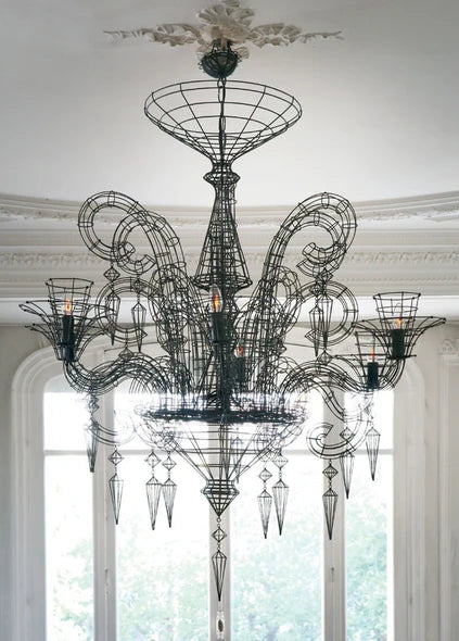 Forestier Angelus Black Metal Chandelier Light FFE258-366