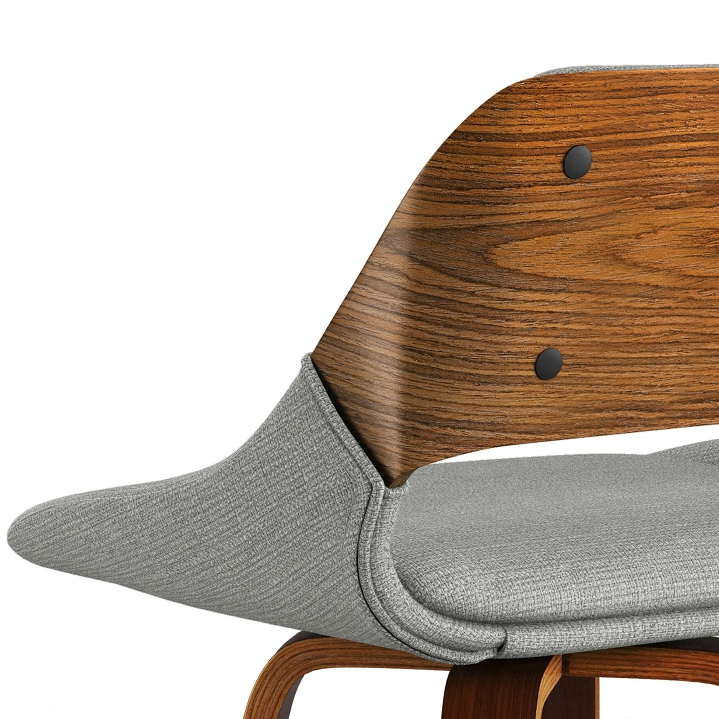 Set of Carly 16" Swivel Bar Stool Grey Polyester Linen Fabric FFW-896