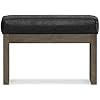 Milltown Black Vegan Leather Contemporary Footstool Bench FFW258-587