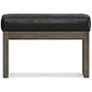Milltown Black Vegan Leather Contemporary Footstool Bench FFW258-587