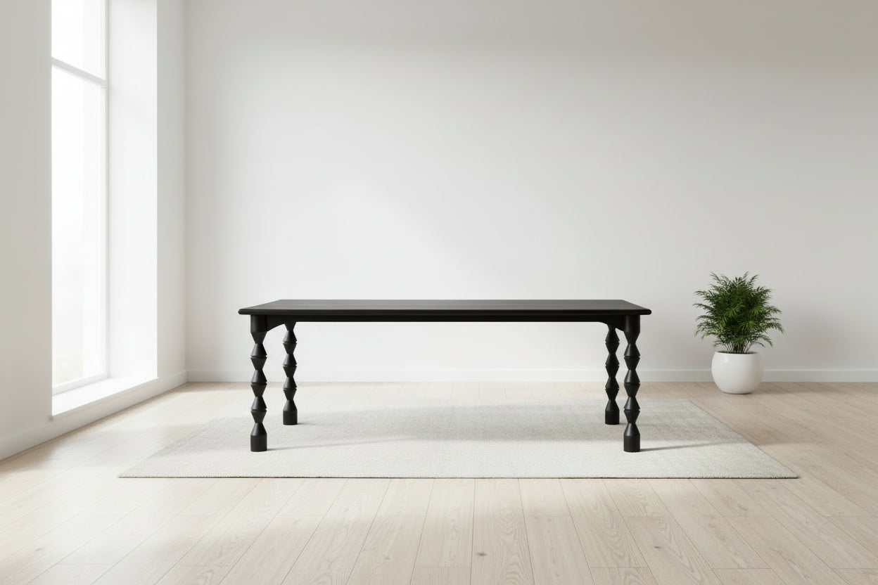 Lulu & Georgia Black Turned Legged Topia Dining Table FFE-1340
