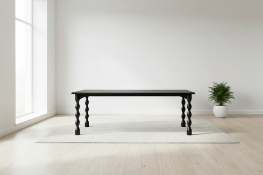 Lulu & Georgia Black Turned Legged Topia Dining Table FFE-1340