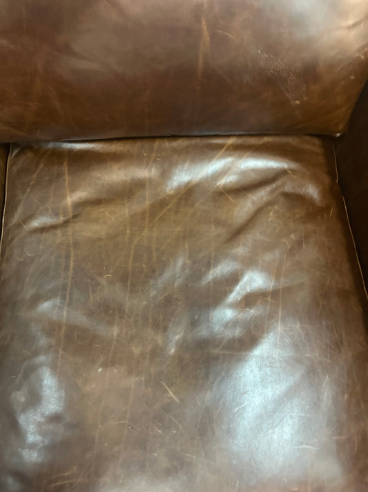 BenchMade Modern Brown Leather Couch Potato Extra Deep Sectional Sofa FFE-1112