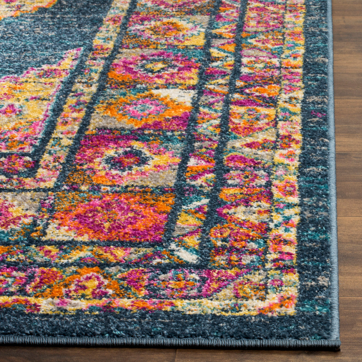 Arlo Home Woven Area Rug, MAD133C, Blue/Fuchsia, 6' X 9' FFE258-261