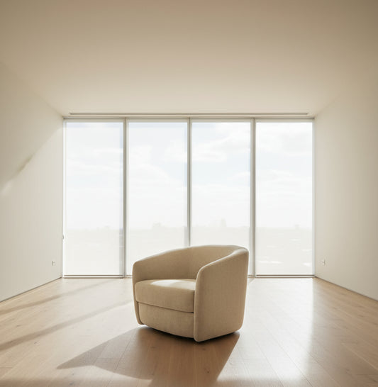 Benchmade Modern Elaine Swivel Chair in Como Tan FFW-1066