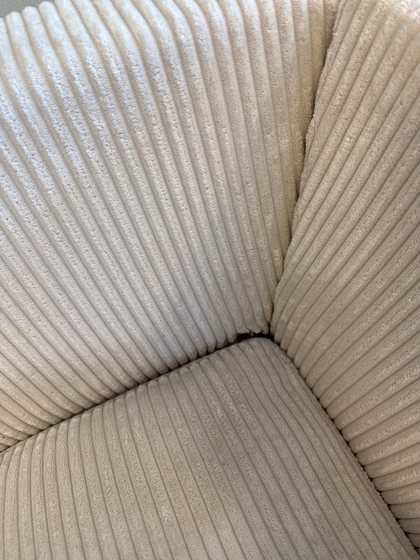 Corduroy Beige Corner Sofa Chair Couch FFE-1425