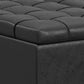 Harrison 40" Square Storage Ottoman Black Vegan Faux Leather  FFW-931