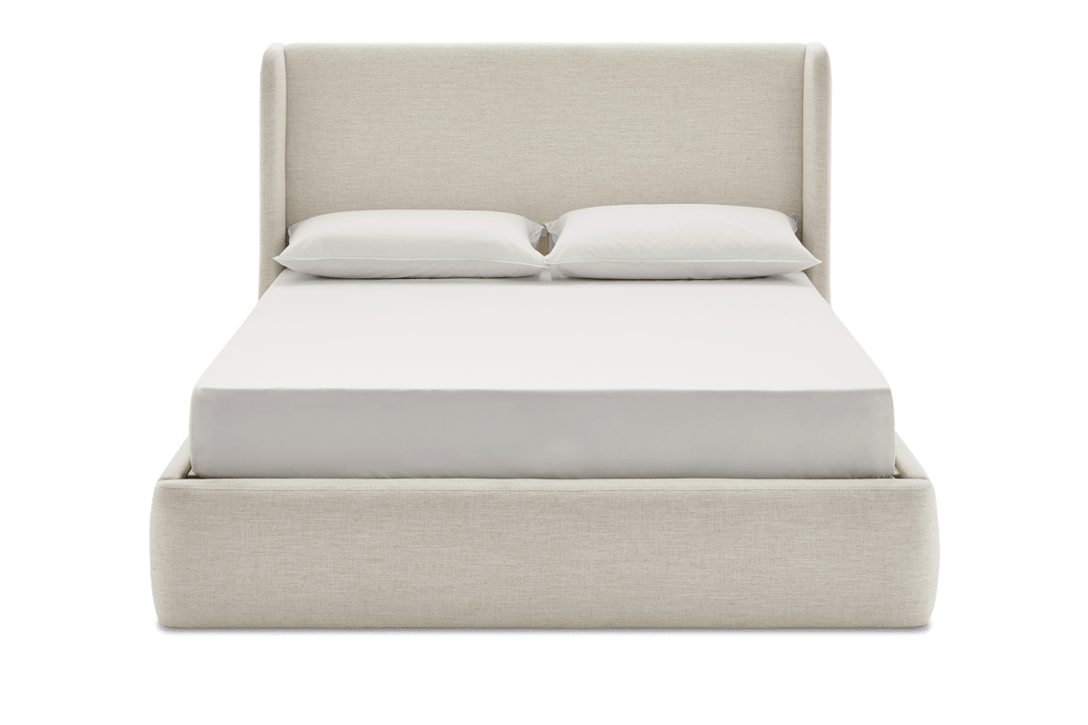 Castlery Beige Upholstered Dalton Storage King Bed Beach Linen FFE258-23