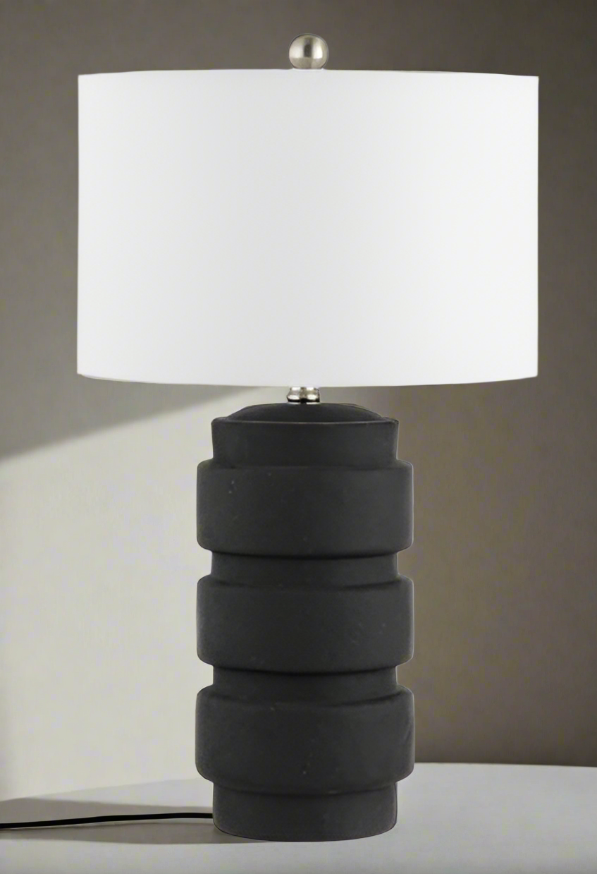 Pair of Sero 24.5 Inch Ceramic Black Table Lamp by Safavieh FFE258-267