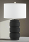 Pair of Sero 24.5 Inch Ceramic Black Table Lamp by Safavieh FFE258-267