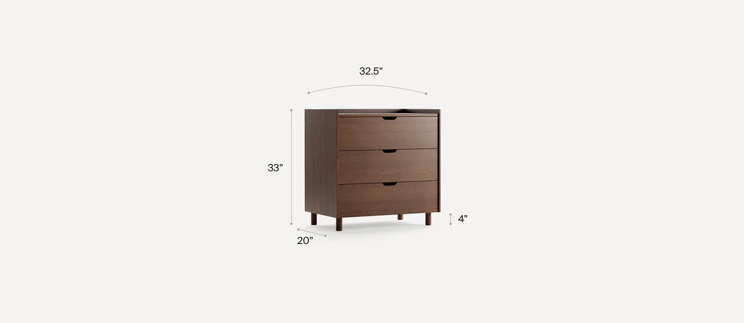 Burrow Walnut The Prospect 3-Drawer Dresser FFE-1380